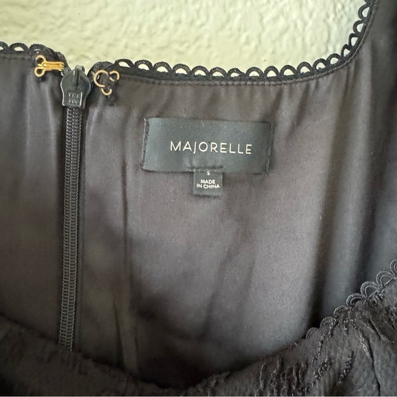 Majorelle Tillie Jacquard Puff Sleeve Cut Out Mini Dress in Black NEW - Picture 5 of 7